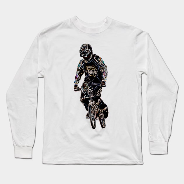 bmx Long Sleeve T-Shirt by rickylabellevie